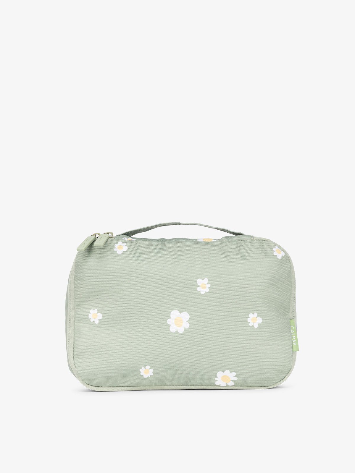 CALPAK small packing cubes with top handle in green floral print
