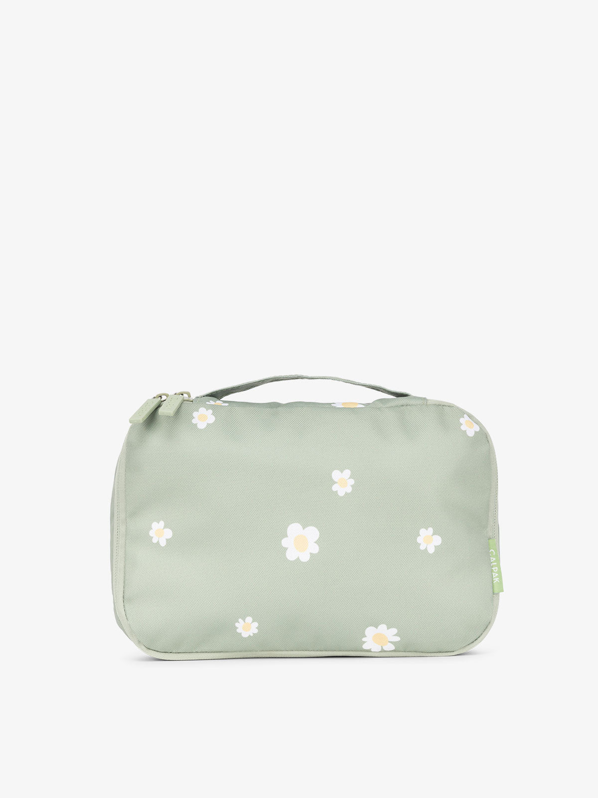 CALPAK small packing cubes with top handle in green floral print; PCS2301-DAISY
