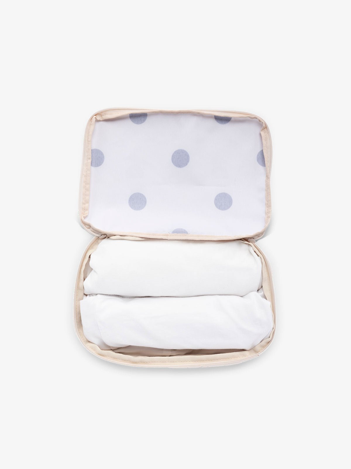 CALPAK small packing cubes for travel made with durable material in black and white polka dot