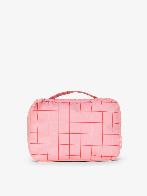 CALPAK small packing cubes with top handle in pink grid