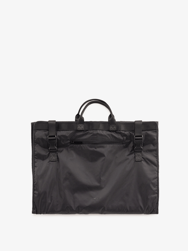 CALPAK foldable garment bag for storage with pockets in black