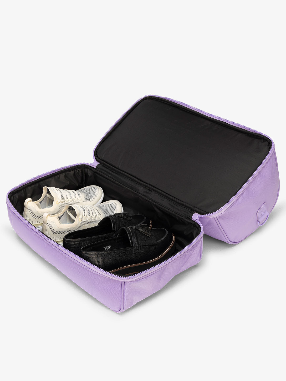 CALPAK Stevyn Duffel bag with bottom shoe compartment for travel in orchid purple; DST7019-ORCHID