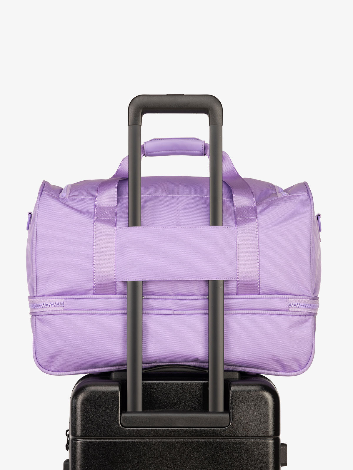 CALPAK Stevyn Duffel with trolley sleeve in orchid purple; DST7019-ORCHID