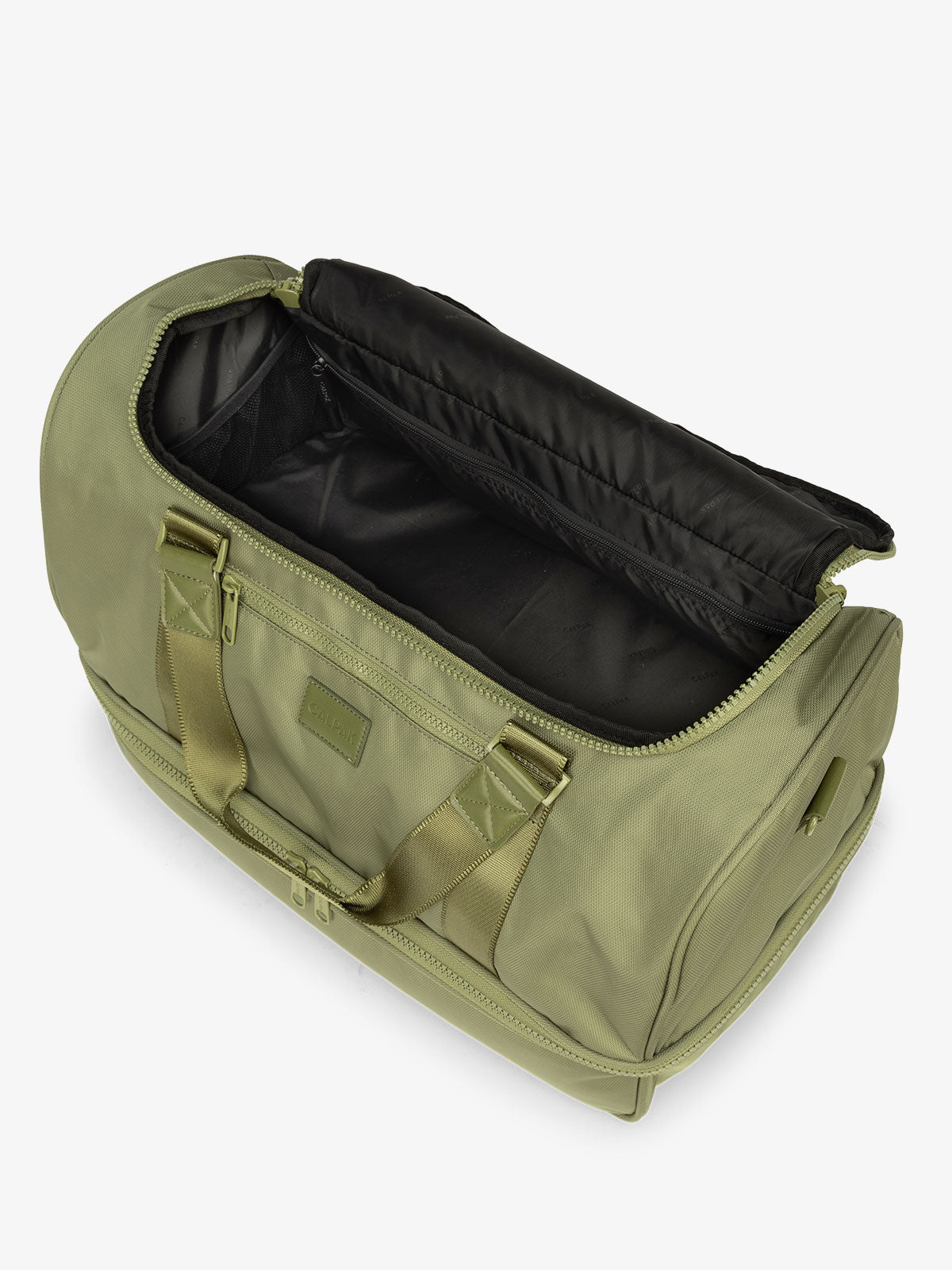 CALPAK Stevyn Duffel with multiple interior pockets in green; DST7019-PISTACHIO