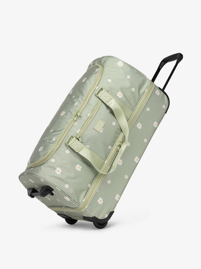 CALPAK large rolling travel duffel bag with extended top handle in daisy; DRL2301-DAISY view 1