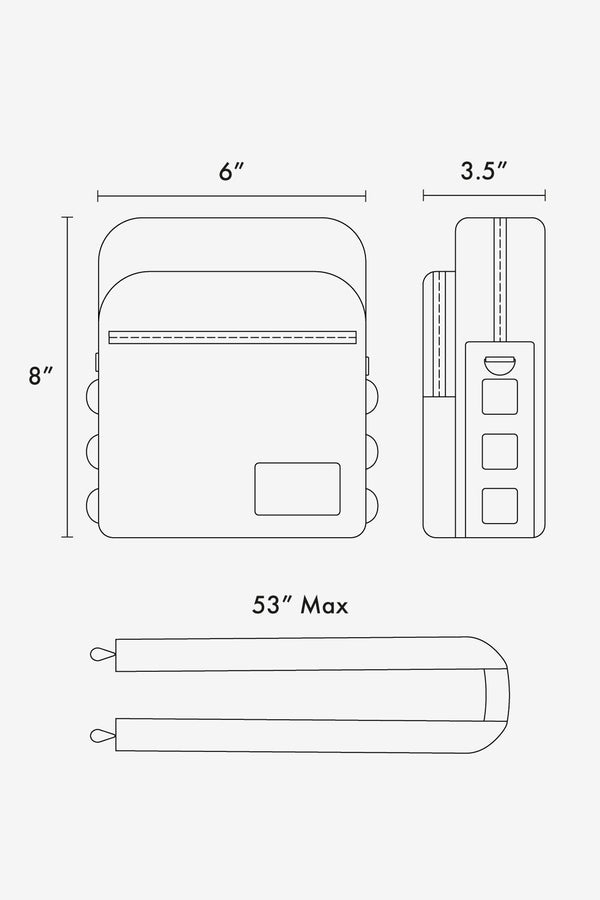 Stevyn Mini Crossbody Bag line drawing dimensions