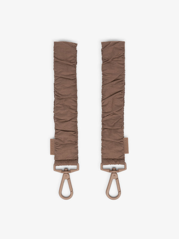 CALPAK Stroller Straps for Diaper Bag made with Oeko-Tex certified, recycled, and water-resistant materials in hazelnut brown
