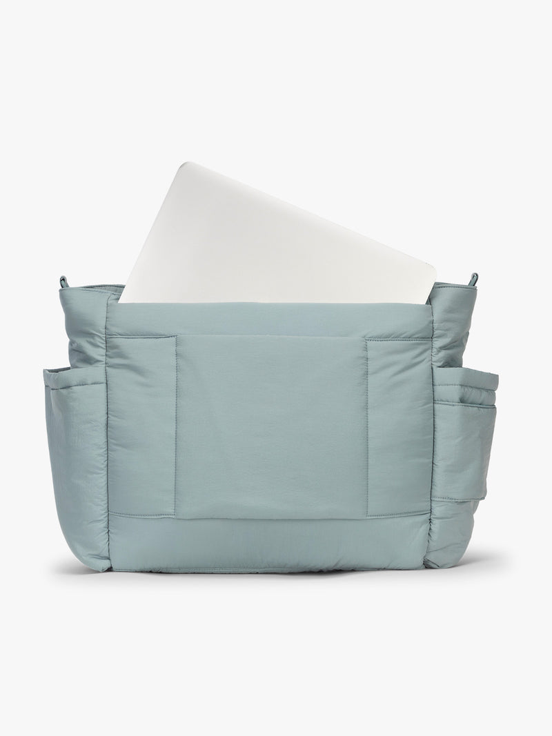 CALPAK Diaper Tote bag in light blue BLUEBELL with laptop sleeve