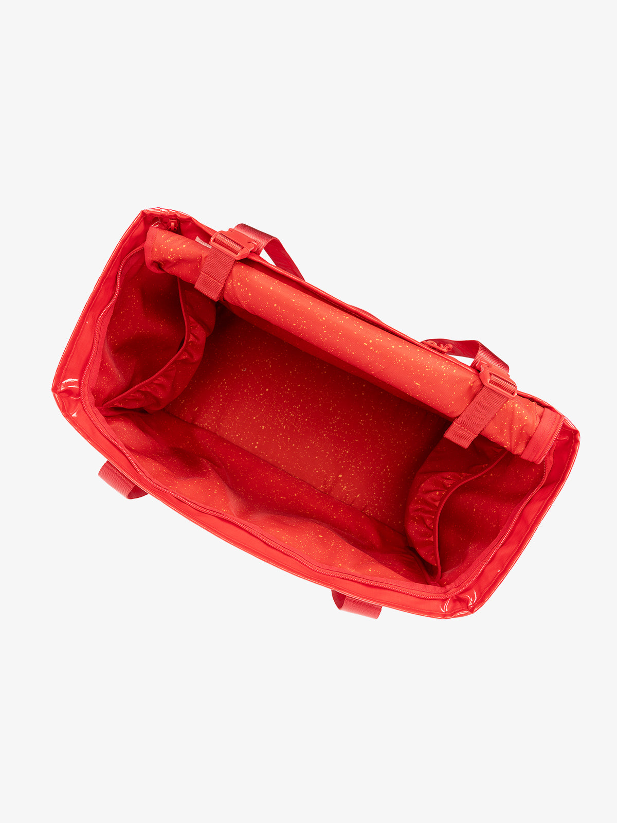 CALPAK Terra 35L Water Resistant Tote Bag in red top view showing the inside of tote bag; TTO2401-FLAME
