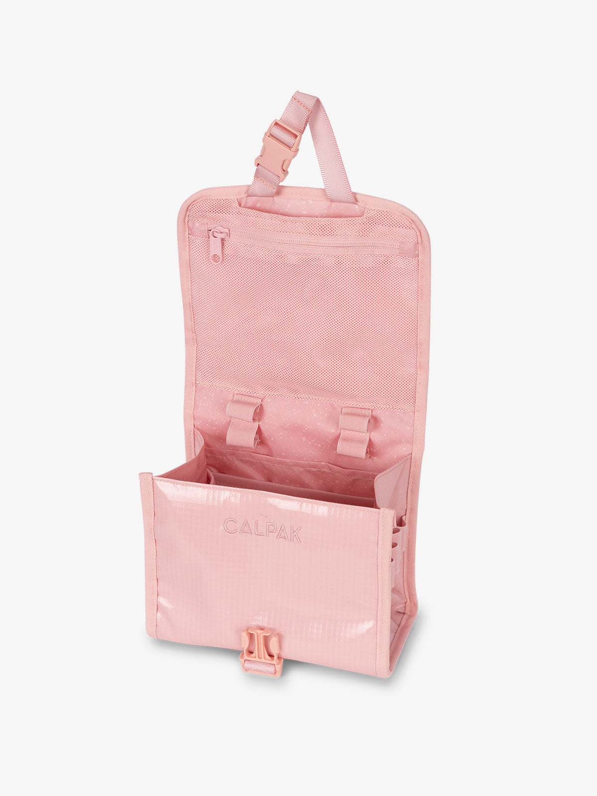 CALPAK Terra Hanging Travel Toiletry Bag for women with buckle closure, hanging hook and multiple compartments in blossom; THY2201-BLOSSOM