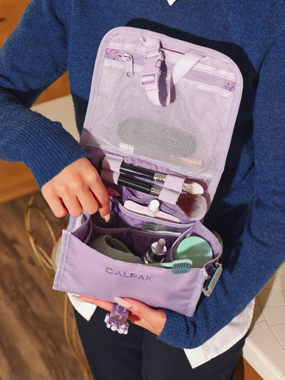CALPAK Terra Hanging Toiletry Bag in amethyst; THY2201-AMETHYST