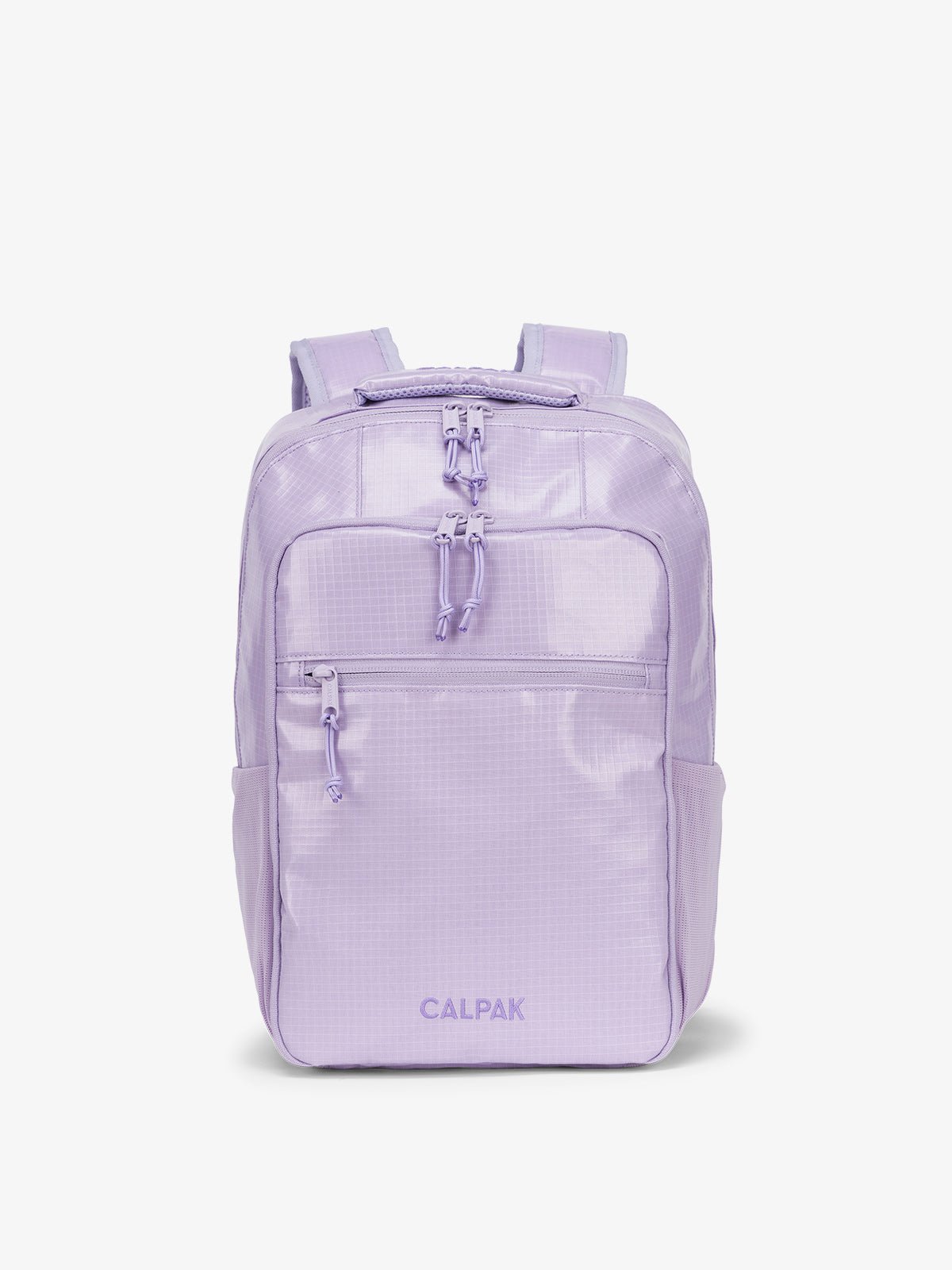 Front view of CALPAK Terra Hydration Backpack in amethyst