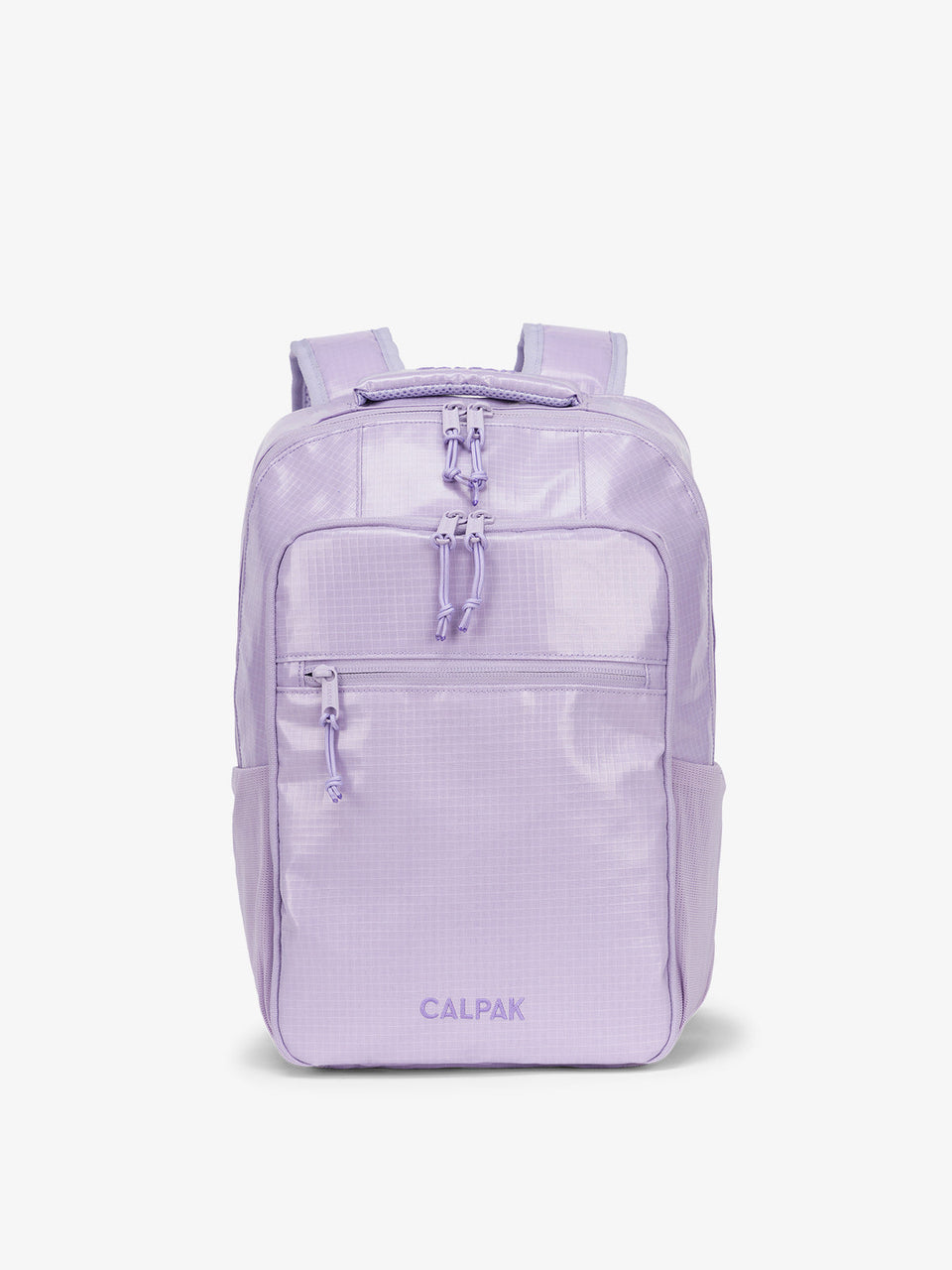 Front view of CALPAK Terra Hydration Backpack in amethyst; BPT2201-AMETHYST
