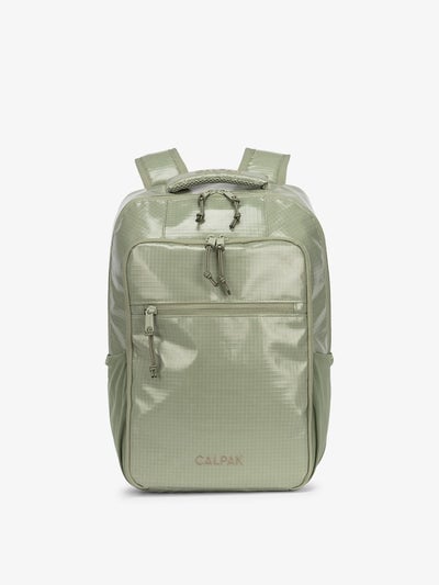 Front view of CALPAK Terra Hydration Backpack in juniper; BPT2201-JUNIPER