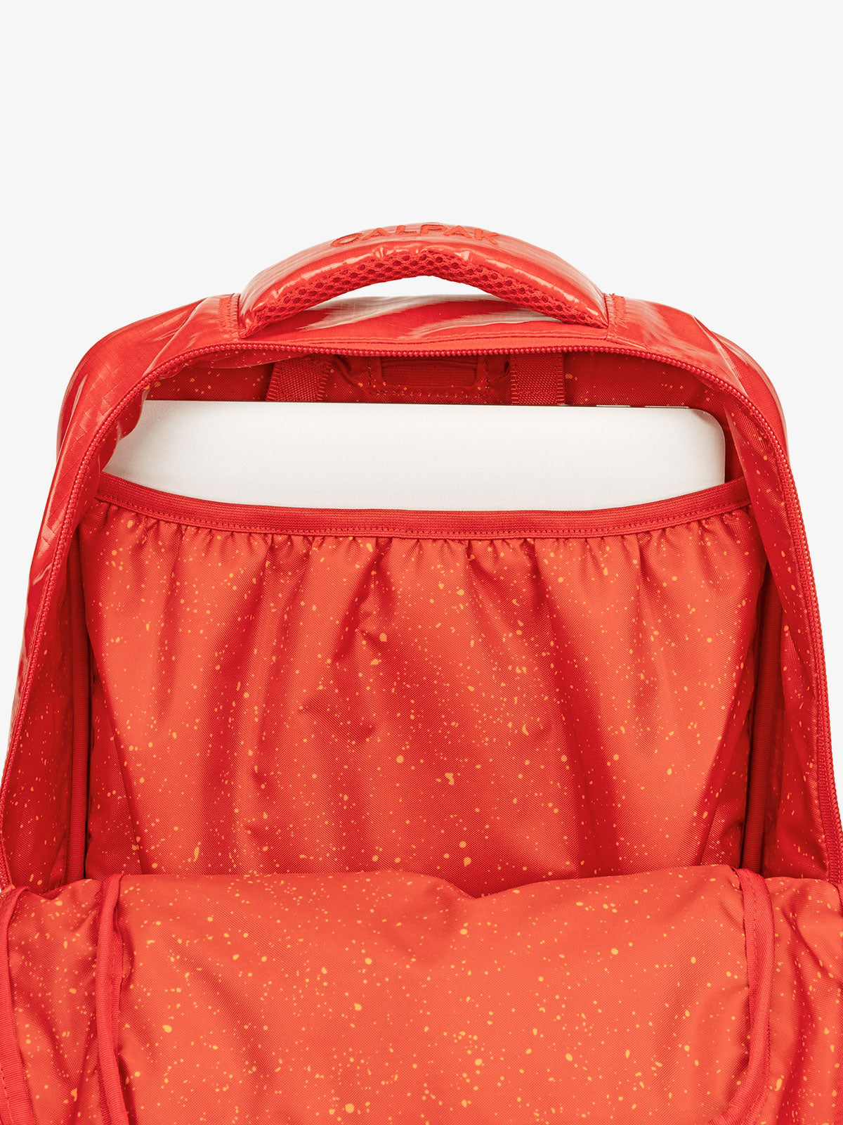 CALPAK Terra Laptop Backpack with laptop slip pocket in flame; BPT2201-FLAME