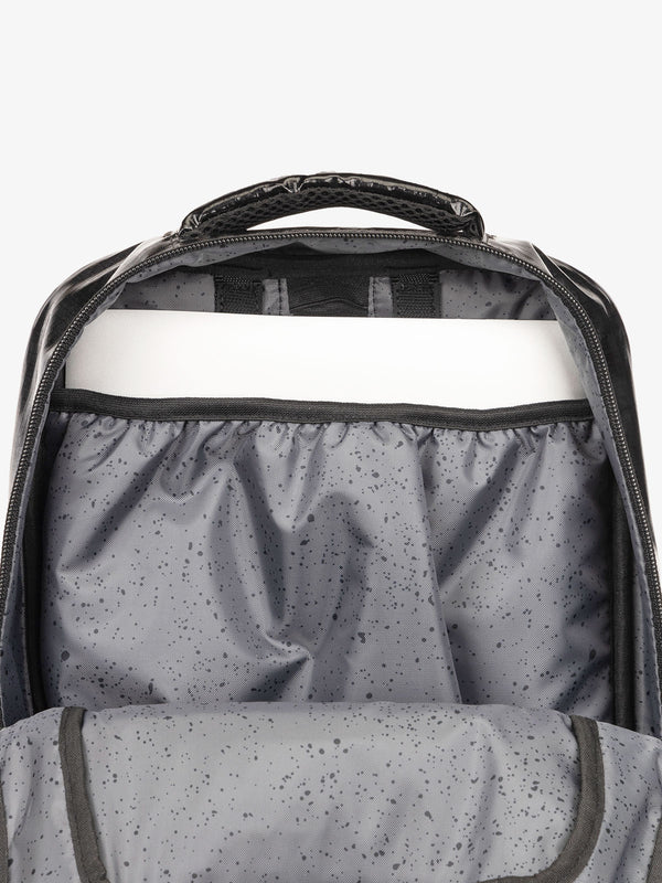 CALPAK Terra Laptop Backpack with laptop slip pocket in obsidian