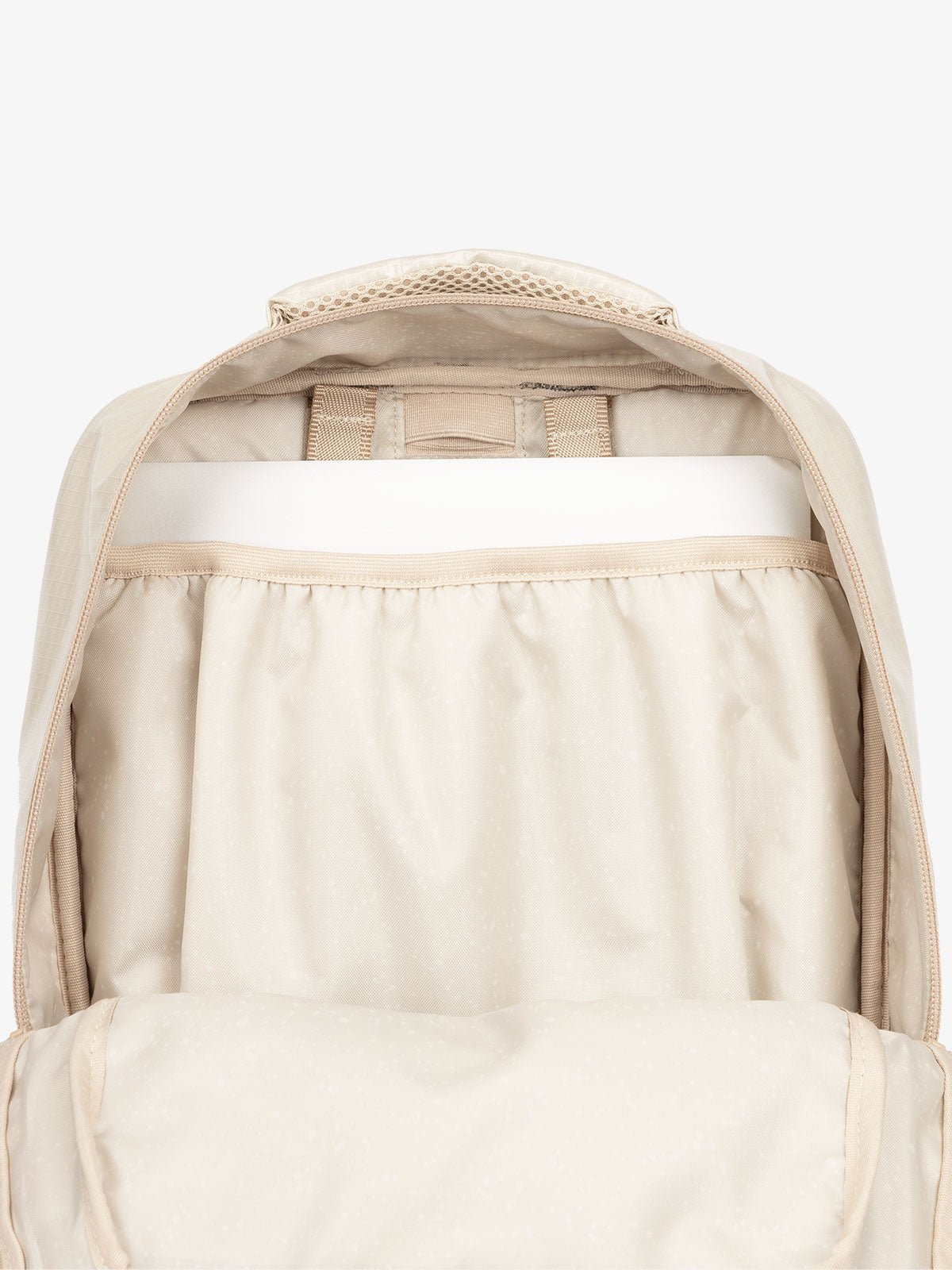 CALPAK Terra Laptop Backpack with laptop slip pocket in white sands