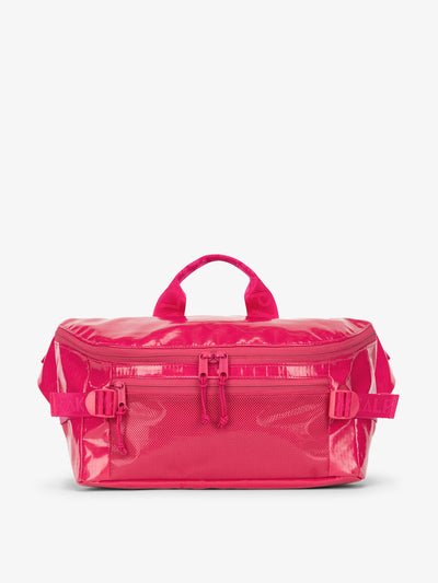 CALPAK Terra Sling Bag with mesh front pocket and top handle in pink dragonfruit; CBH2201-DRAGONFRUIT