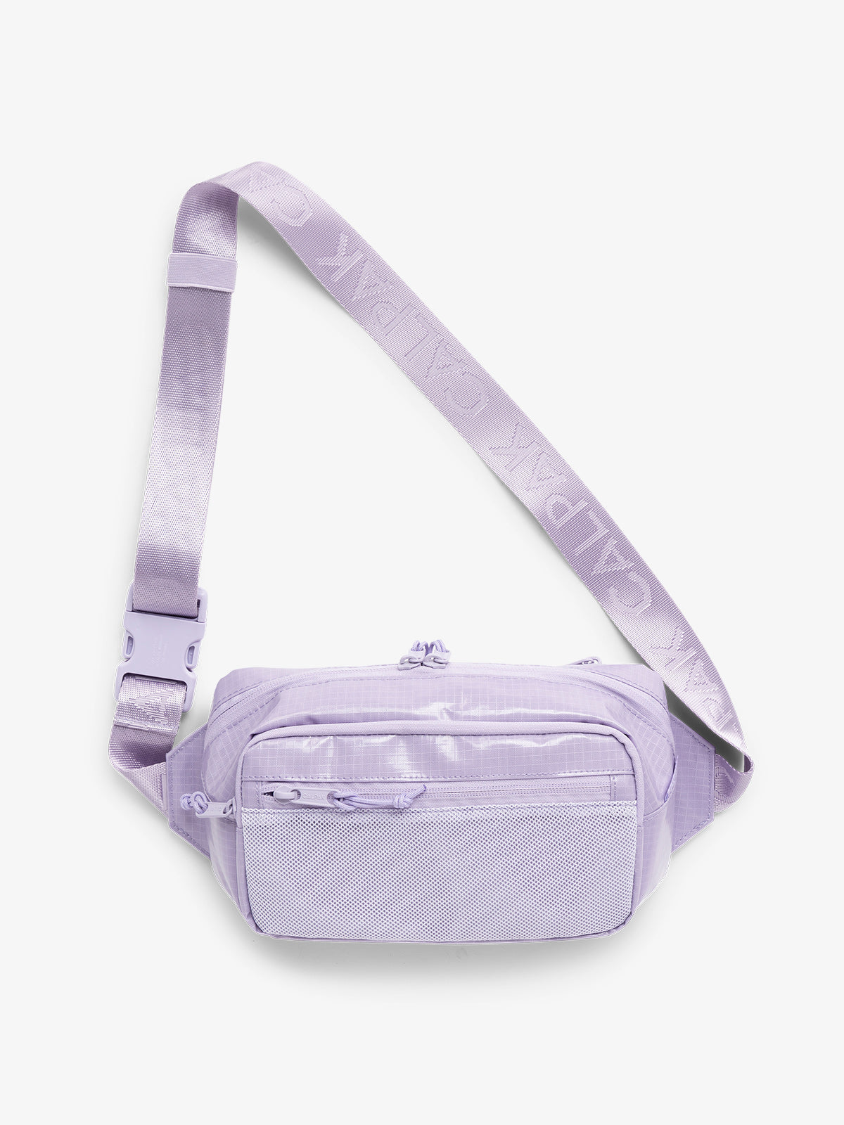 CALPAK Terra small sling bag with adjustable nylon strap in purple; BBT2301-AMETHYST