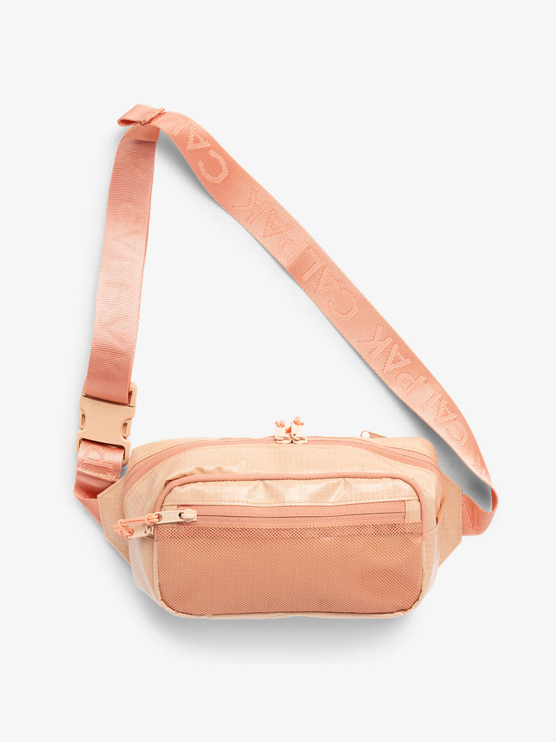CALPAK Terra hiking belt bag with adjustable nylon strap in orange