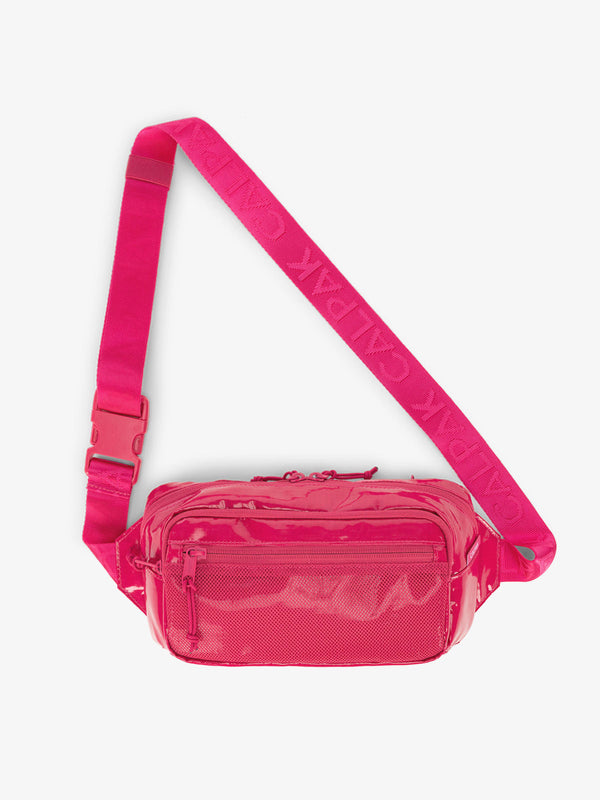 Terra small crossbody sling bag with adjustable nylon strap in hot pink