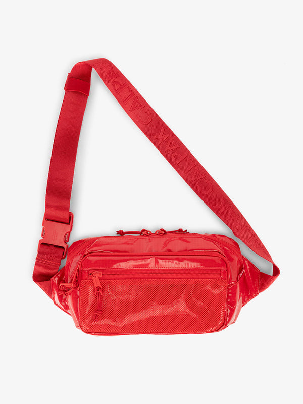 Terra small crossbody sling bag with adjustable nylon strap in red