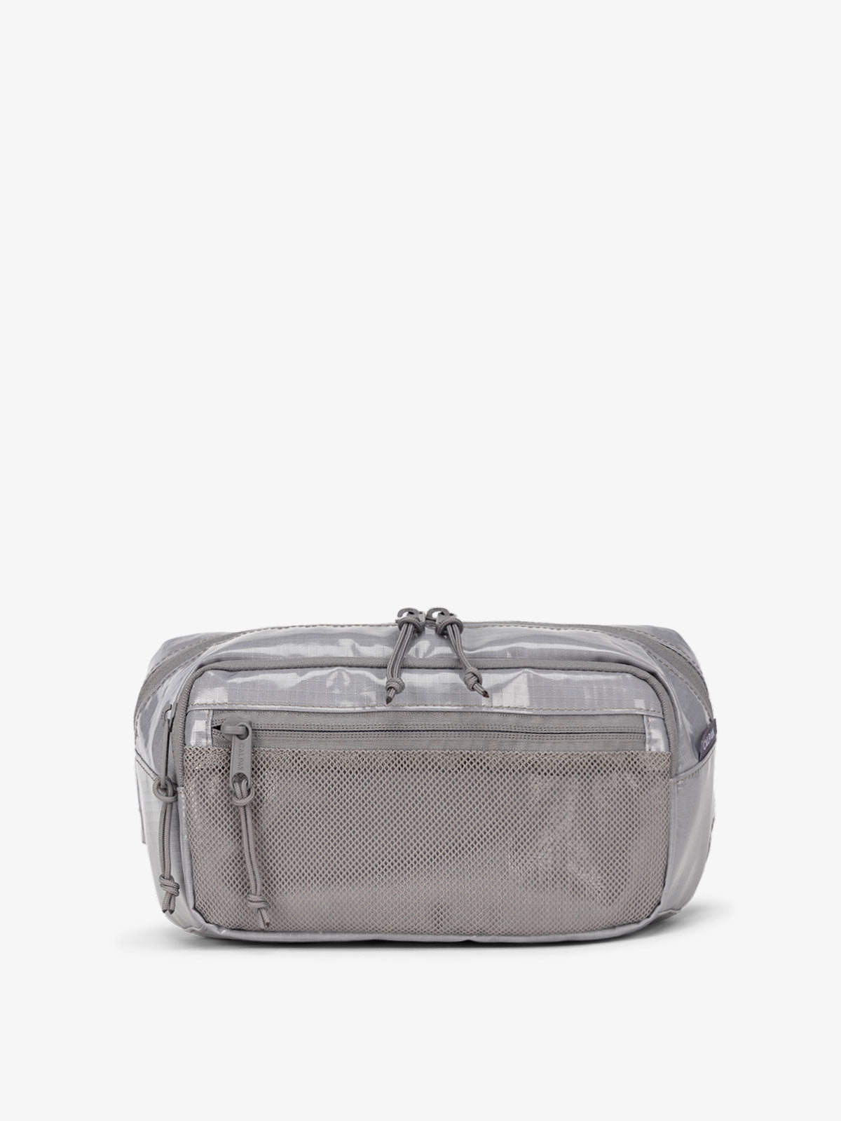 CALPAK Terra small sling bag with mesh front pocket in gray storm; BBT2301-STORM