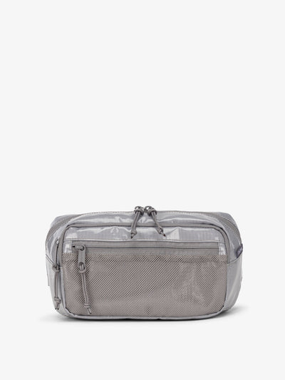 CALPAK Terra small sling bag with mesh front pocket in gray storm; BBT2301-STORM view 1