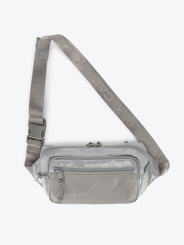 Terra small crossbody sling bag with adjustable nylon strap in gray