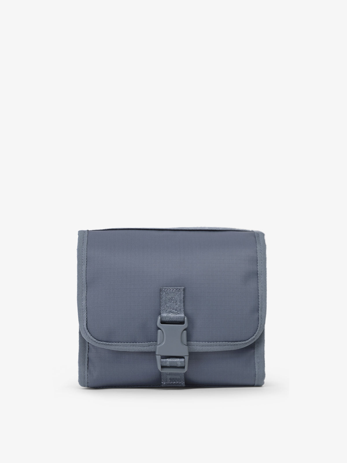 CALPAK Terra Hanging Toiletry Bag in blue Matte Indigo front view; THY2201-INDIGO