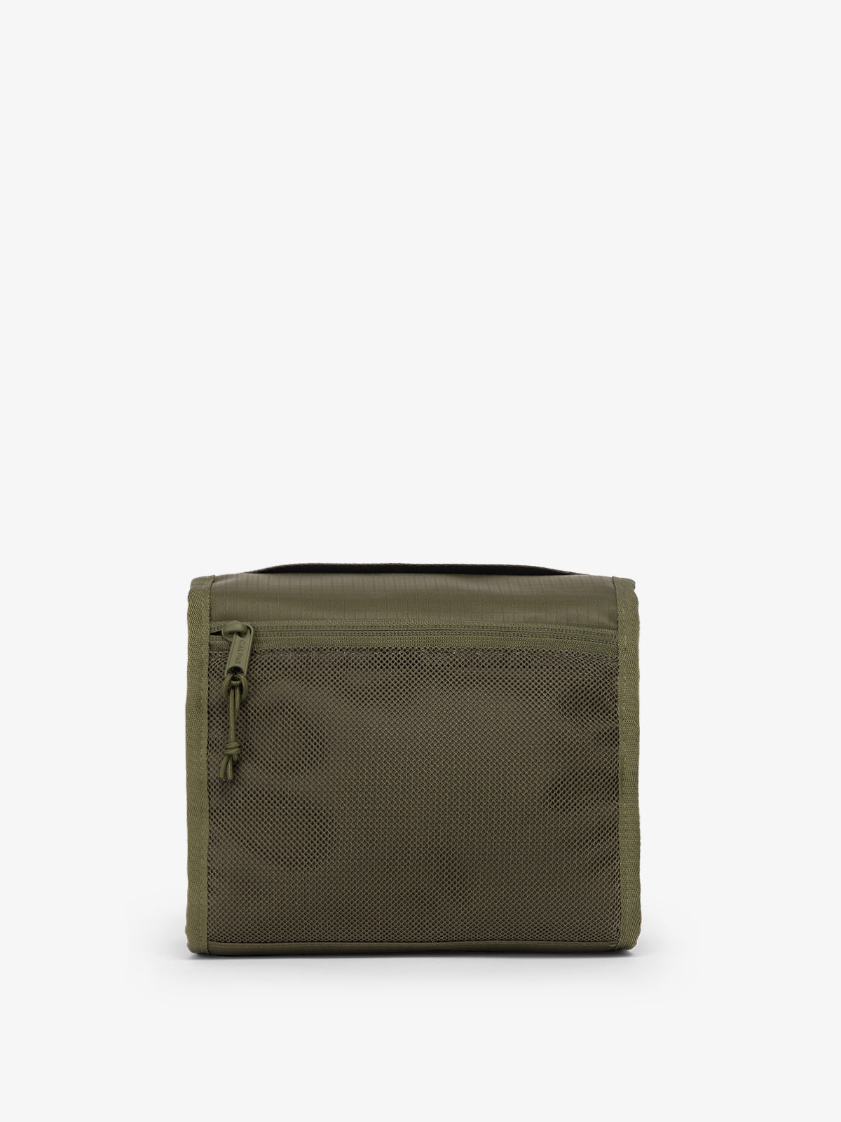CALPAK Terra Hanging Toiletry Bag in dark green Matte Pine front view; THY2201-PINE