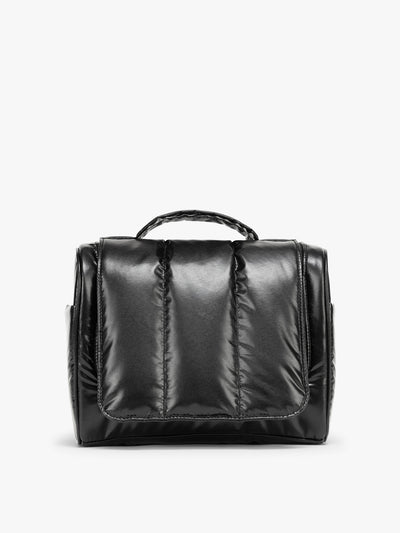 CALPAK Luka Hanging Toiletry Bag in Glazed Black; TLH2301-GLAZED-BLACK view 1
