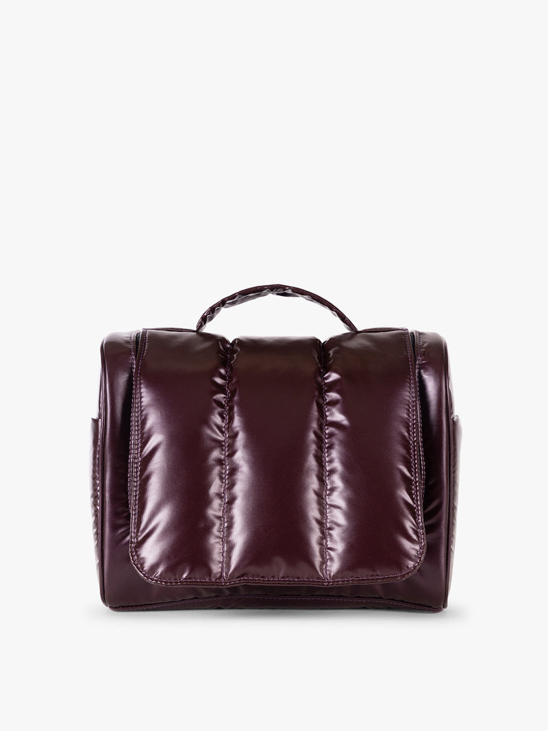 CALPAK Luka Hanging Toiletry Bag in maroon Glazed Dark Cherry
