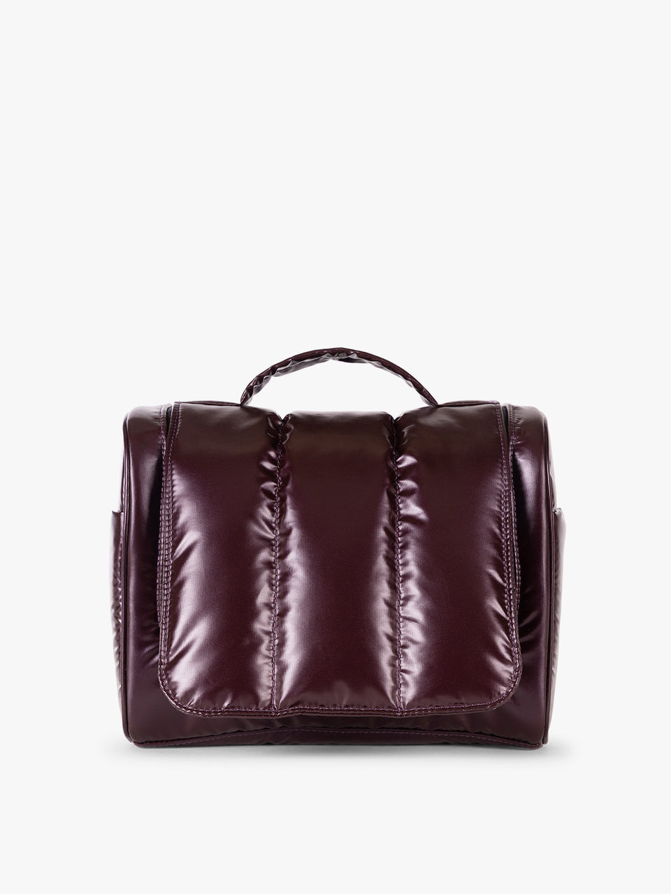 CALPAK Luka Hanging Toiletry Bag in maroon Glazed Dark Cherry; TLH2301-GLAZED-DARK-CHERRY