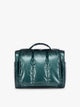 CALPAK Luka Hanging Toiletry Bag in dark green shiny Kale; TLH2301-GLAZED-KALE