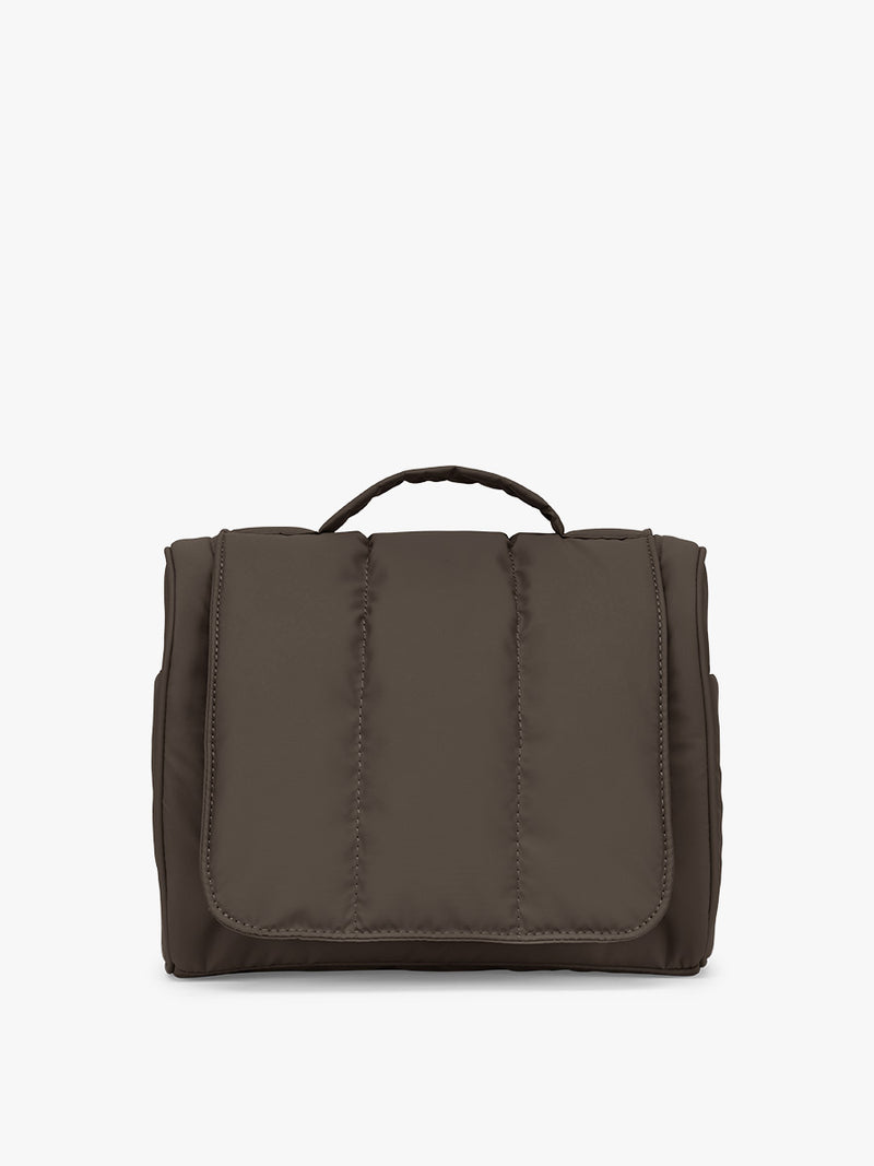 CALPAK Luka Hanging Toiletry Bag in brown Mushroom