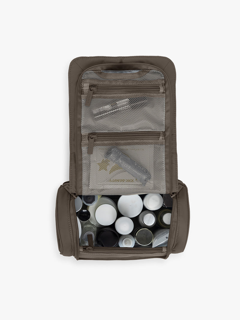 Toiletry in CALPAK Luka Hanging Toiletry Bag in brown Mushroom