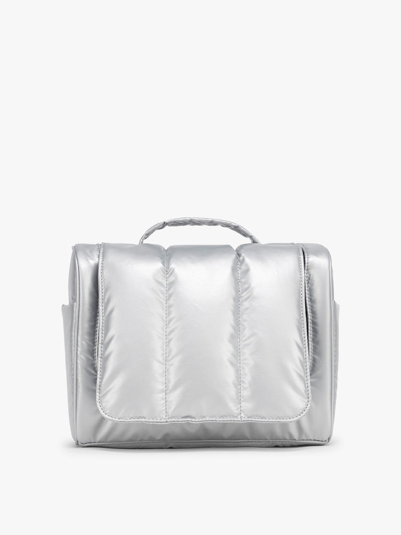 CALPAK Luka Hanging Toiletry Bag in Silver