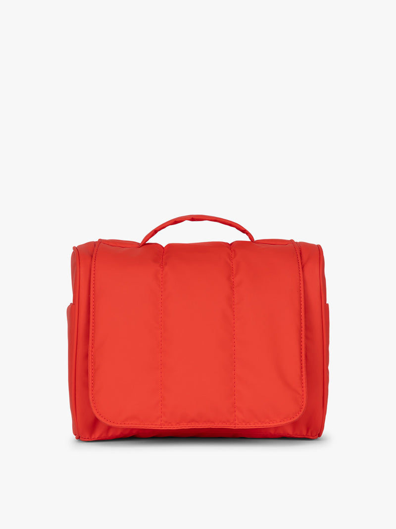 CALPAK Luka Hanging Toiletry Bag in red Tomato