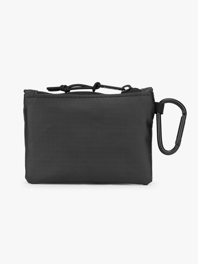 CALPAK Terra Clippable Card Pouch in black Matte Obsidian back view