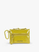 Yellow green Wasabi of CALPAK Terra Clippable Card Pouch with carabiner clip and zipper on a white background; TPC2401-WASABI