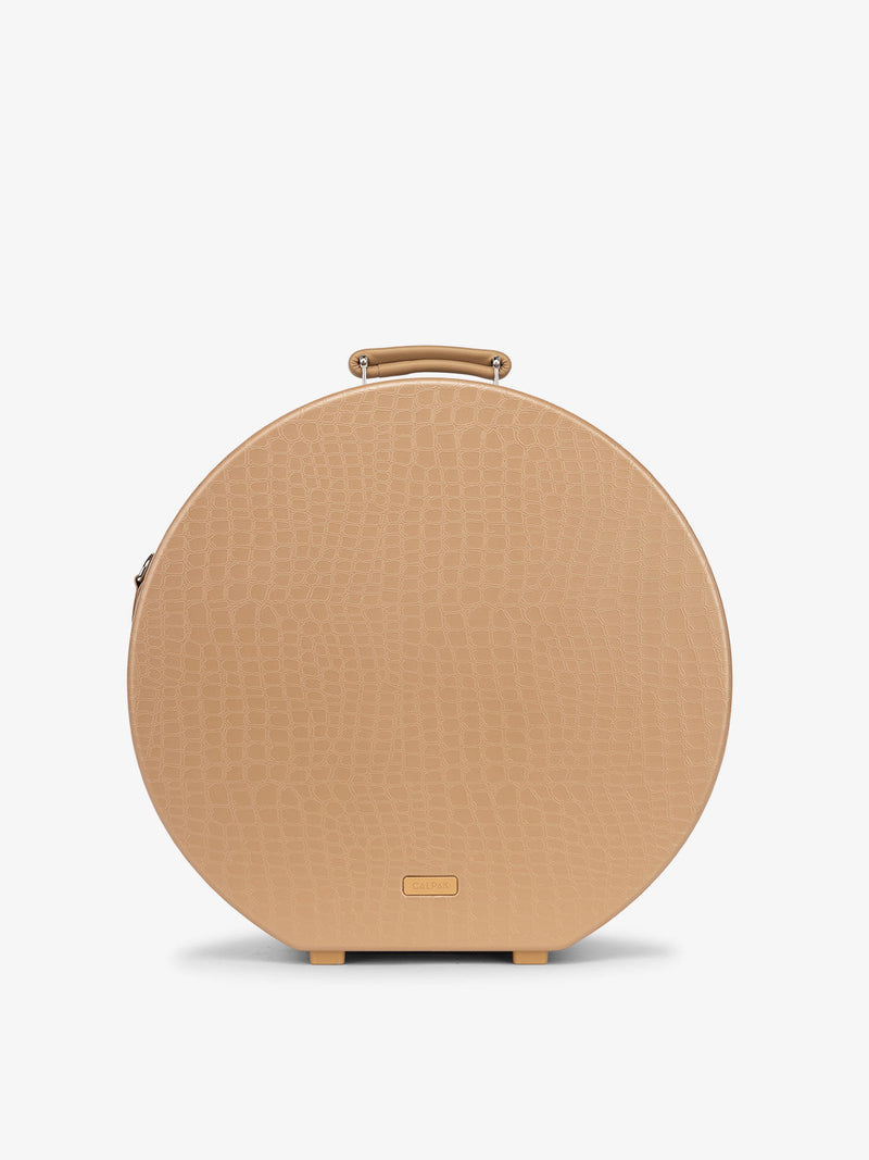 CALPAK Trnk large beige almond hat box for travel