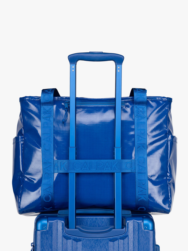 CALPAK Terra 35L Tote in blue Cobalt trolley sleeve