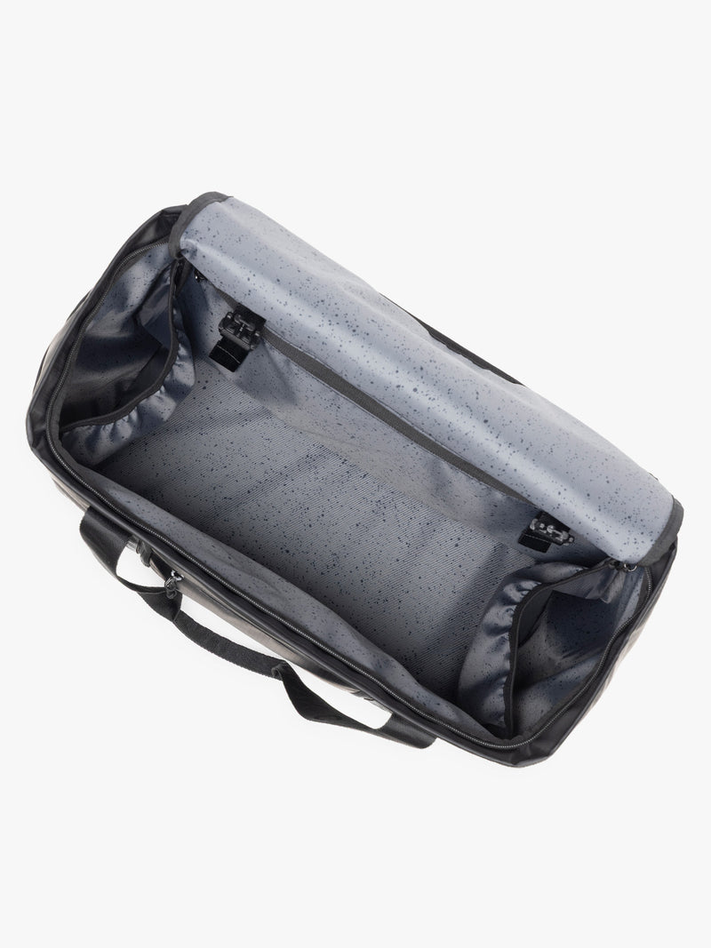 CALPAK Terra 35L Tote in black Matte Obsidian opened interior