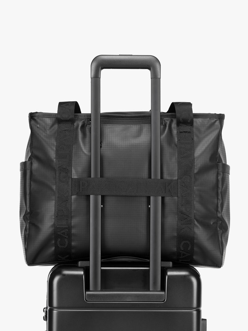CALPAK Terra 35L Tote in black Matte Obsidian trolley sleeve