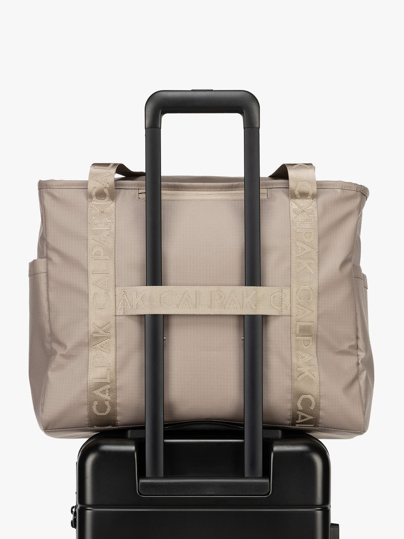 CALPAK Terra 35L Tote in beige Stone trolley sleeve