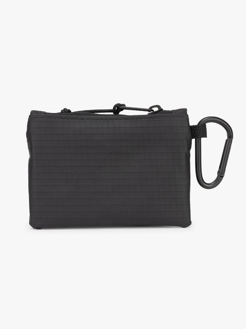 CALPAK Terra Clippable Card Pouch in black Matte Obsidian back view