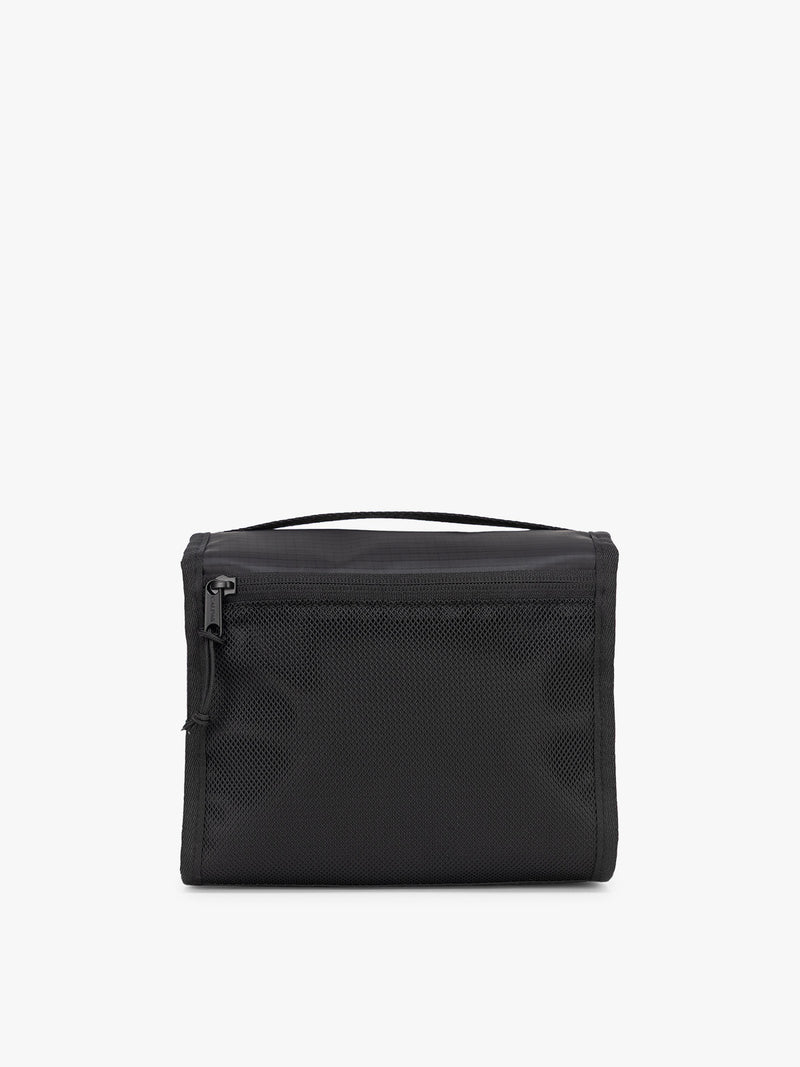 CALPAK Terra Hanging Toiletry Bag in black Matte Obsidian BACK view