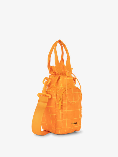CALPAK Water Bottle Holder in orange grid; AWH2101-ORANGE-GRID view 1