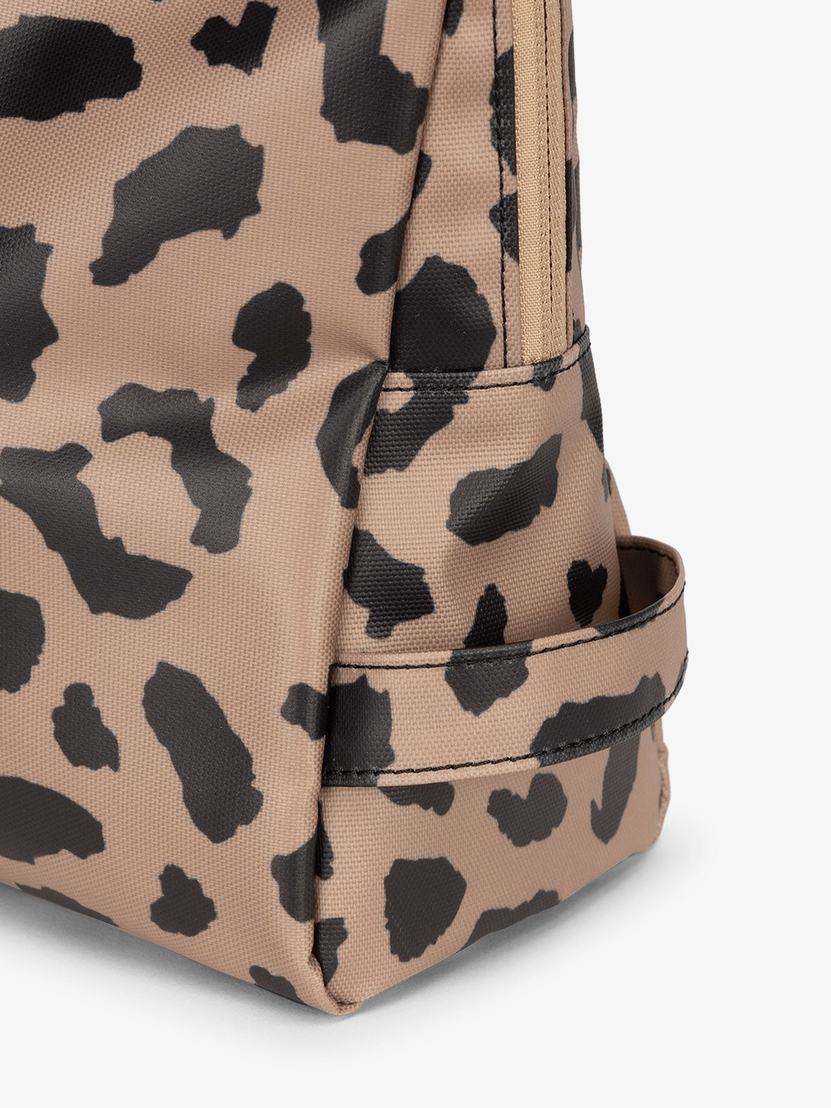 CALPAK Water Resistant Zippered Pouch Set with side loop handle in cheetah print; PCZP2401-CHEETAH